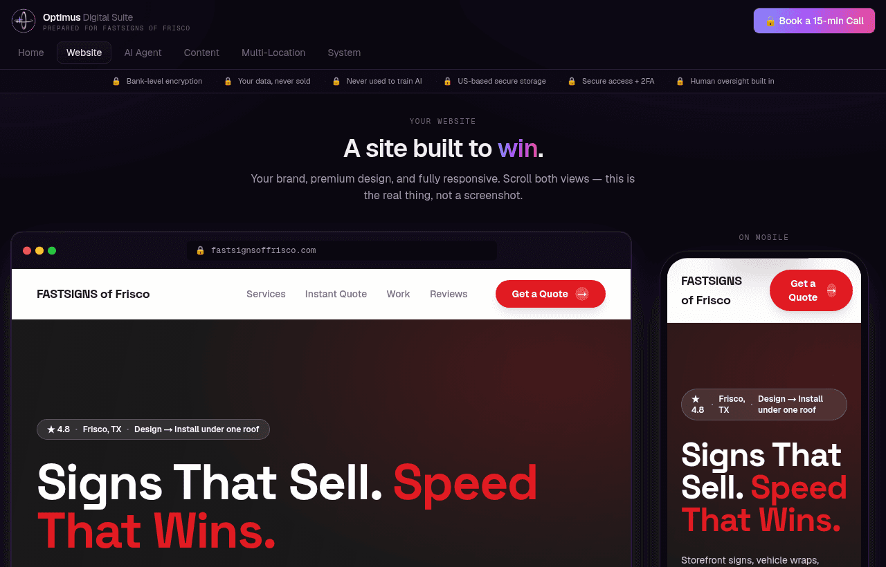FASTSIGNS of Frisco — live AI demo